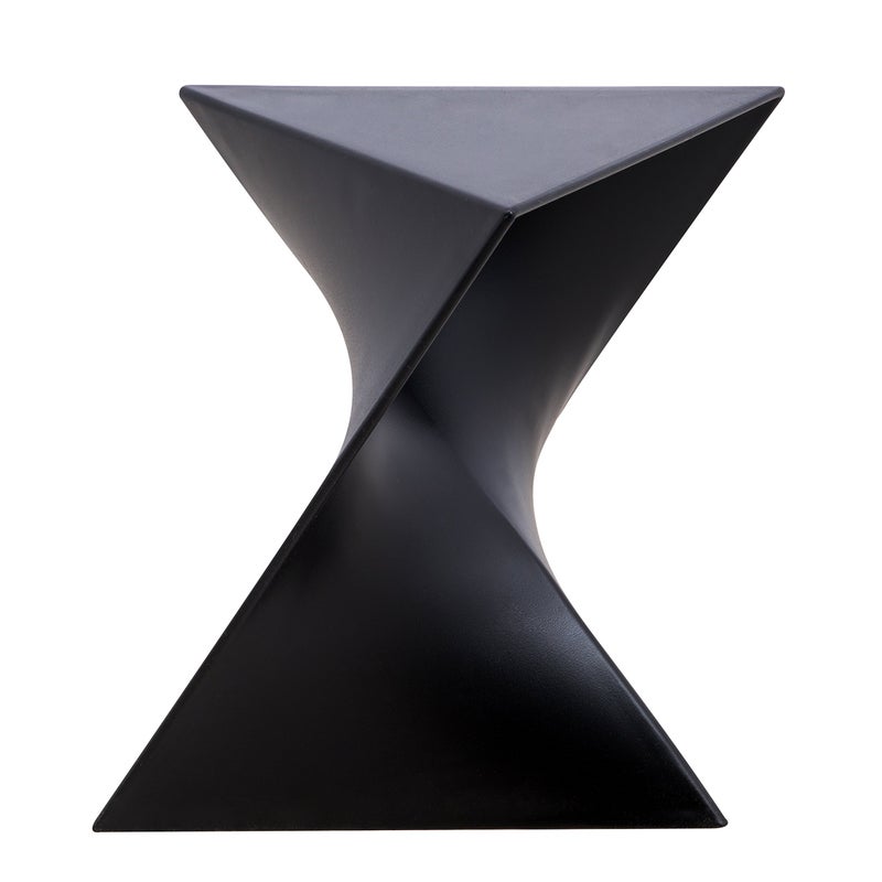 LeisureMod 15.75" Triangular Side Table, Stackable Plastic Accent End Table for Indoor & Outdoor Use, Weather-Resistant Modern Patio & Living Room Table, Black - Image 1