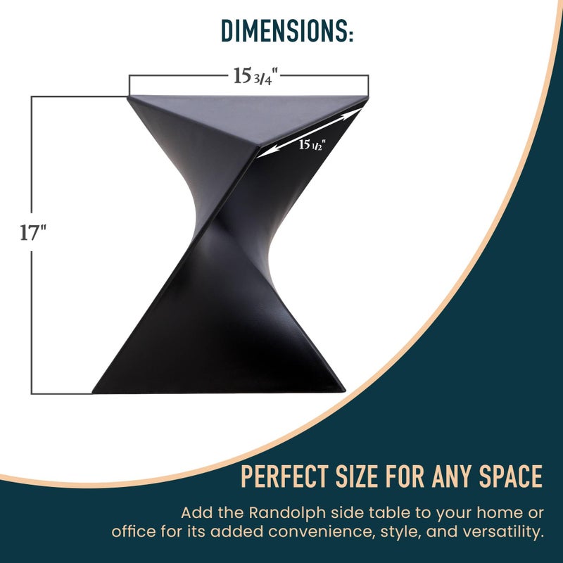LeisureMod 15.75" Triangular Side Table, Stackable Plastic Accent End Table for Indoor & Outdoor Use, Weather-Resistant Modern Patio & Living Room Table, Black - Image 4
