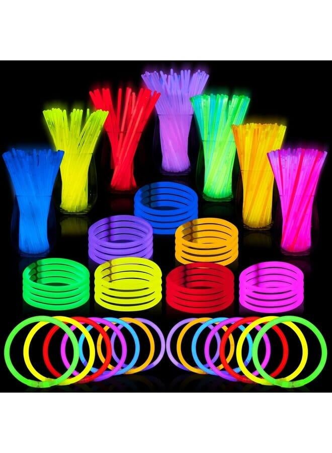 JOYIN 144 Pcs Glow Sticks Bulk 8 Glowsticks, Glow Stick Bracelets Necklaces, Glow in the Dark Neon Party Supplies, Easter, Christmas, Halloween Party Supplies Pack, Football Party Supplies