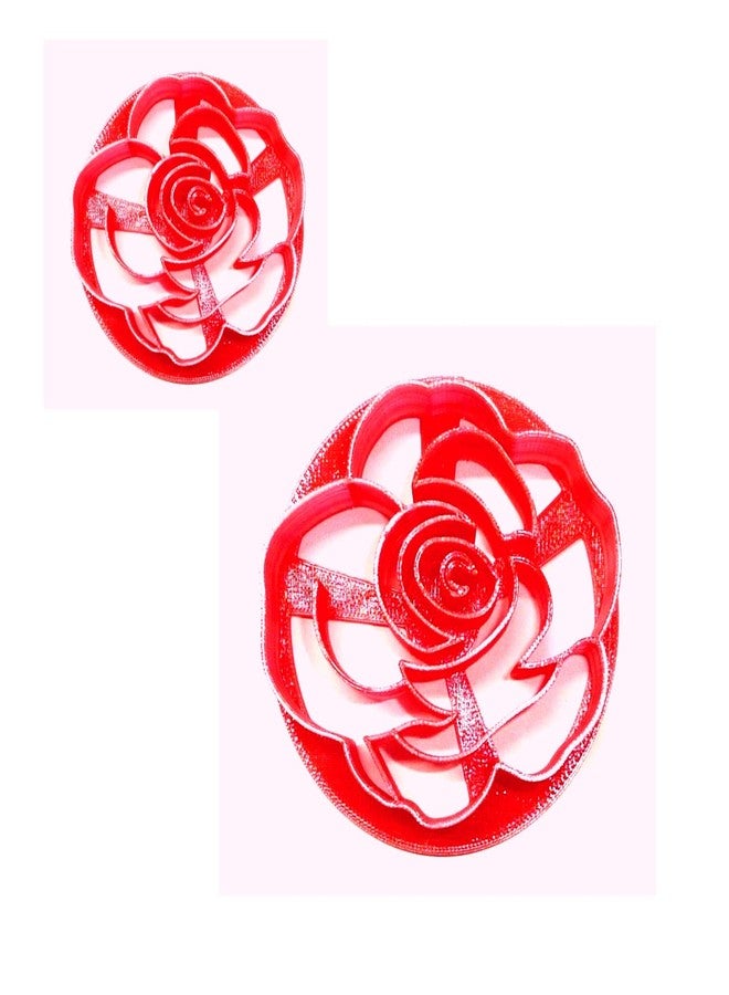 YNGLLC ROSE FLOWER SET OF 2 SIZES CONCHA COOKIE CUTTERS MEXICAN SWEET BREAD STAMPS MADE IN USA PR1760 - Image 1