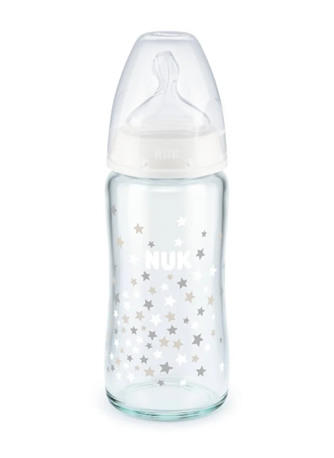 NUK First Choice+ Bottle Glass TC 240ML Silicone 1M