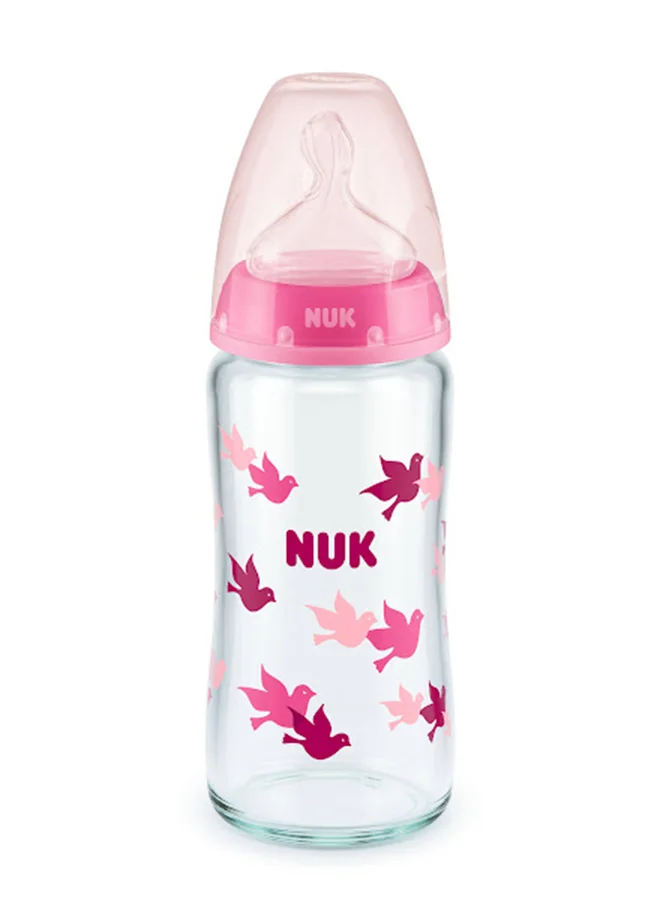 NUK First Choice+ Bottle Glass TC 240ML Silicone 1M