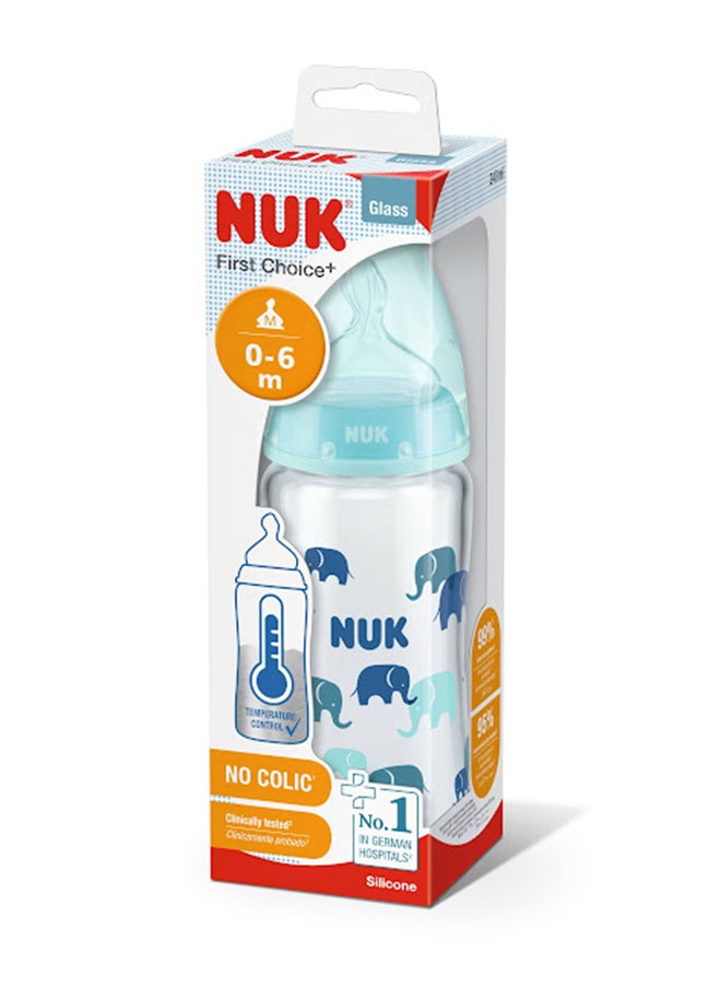 NUK - First Choice+ Bottle Glass TC 240ML Silicone 1M - Image 1