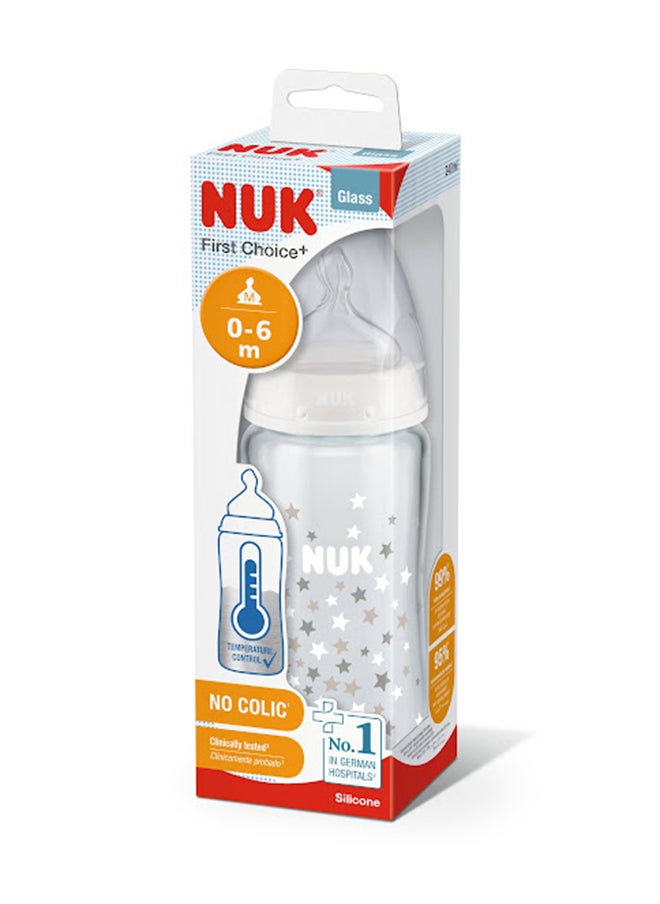 NUK - First Choice+ Bottle Glass TC 240ML Silicone 1M - Image 1