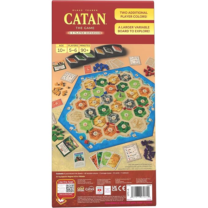 Catan 5-6 Player Board Game Expansion (6th Edition) Strategy Game ADD-ON, Requires the Base Game (Sold Separately), Ages 10+, 5-6 Players, 90+ Minute Playtime | Add More Players to Your Adventure, Ages 10+, 3-6 Players, 60-90 Minute Playtime - Image 3