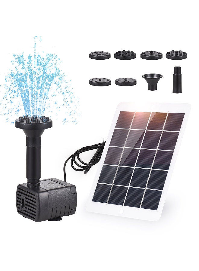 Generic Solar Water Pump Kit Solar Fountain Pump for Bird Bath with 3W 5V Solar Panel 7 Nozzles Max. Water Height 50cm for Fish Tank Small Pond Garden Decoration  - Image 2