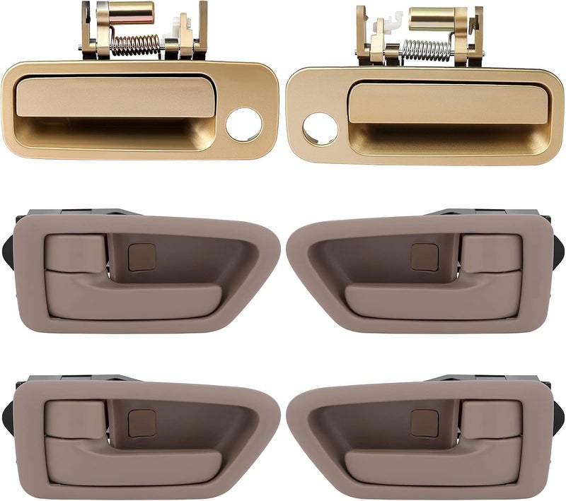 LUJUNTEC 6pcs Beige Exterior Interior Door Handles for 1997-2001 Toyota Camry - Image 1
