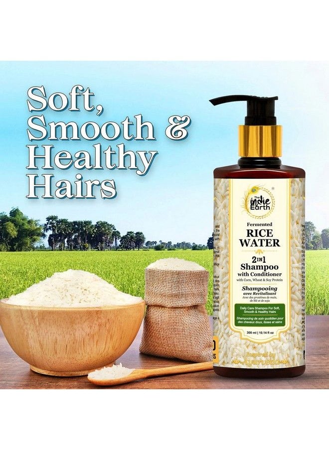 The Indie Earth 2In1 Fermented Rice Water Shampoo With Conditioner With Corn Wheat And Soy Protein No Additional Conditioner Required Daily Care Shampoo For Soft Smooth & Healthy Hairs 300Ml  - Image 5