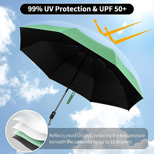 Yoobure Windproof Travel Umbrella - Automatic Umbrellas for Rain, Compact Folding Umbrella with UV Protection, Lightweight Portable Design for Backpack/Walking/Car, Sun & Storm Ready - Image 5