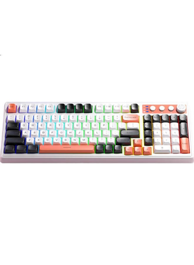 Hp K110 Mechanical Feel Keyboard Black White Orange Tri-Color 98 Key Layout Wired Usb Gaming Notebook 26 Key No Conflict - Image 1