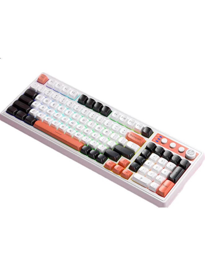 Hp K110 Mechanical Feel Keyboard Black White Orange Tri-Color 98 Key Layout Wired Usb Gaming Notebook 26 Key No Conflict - Image 2