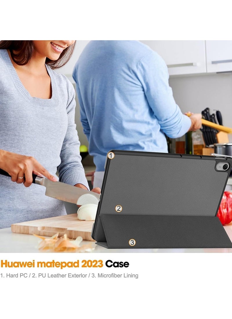 Arabest - Huawei MatePad 11.5-inch Released 2023, Folio Slim Smart Cover Lightweight Hard Shell Protective Case with Multi-Angle Stand (Gray) - Image 1