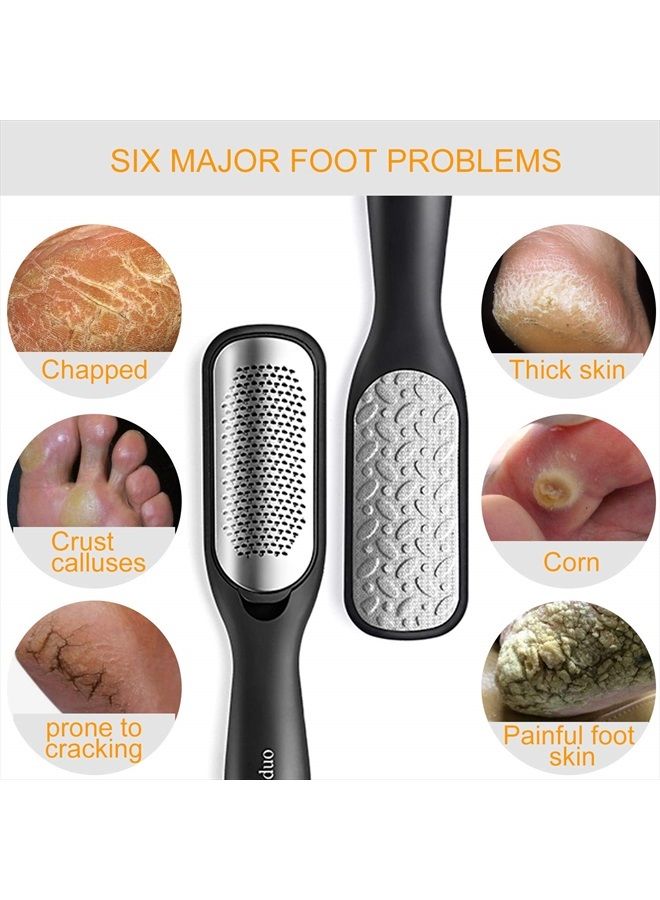Aimiduo Foot File Callus Remover,Colossal Foot Rasp and Professional Foot Scrubber Pedicure Kit to Remove Hard Skin for Wet and Dry Feet,Surgical Grade Stainless Steel File (black and silvery)  - Image 4