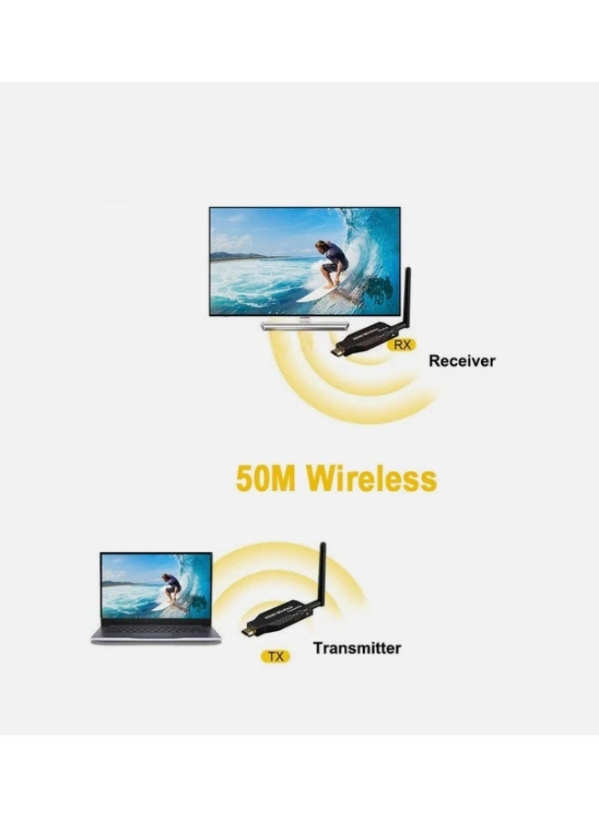 وايرلس موسع نطاق إرسال واستقبال HDMI لاسلكي، يدعم نطاق 50 مترًا من الصوت والفيديو، مناسب لكاميرا PS4 واحدة (TX-4 RX) وجهاز كمبيوتر محمول لعرض المحتوى على شاشة التلفزيون أو جهاز العرض. - Image 3