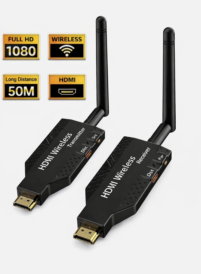 وايرلس موسع نطاق إرسال واستقبال HDMI لاسلكي، يدعم نطاق 50 مترًا من الصوت والفيديو، مناسب لكاميرا PS4 واحدة (TX-4 RX) وجهاز كمبيوتر محمول لعرض المحتوى على شاشة التلفزيون أو جهاز العرض. - Image 1
