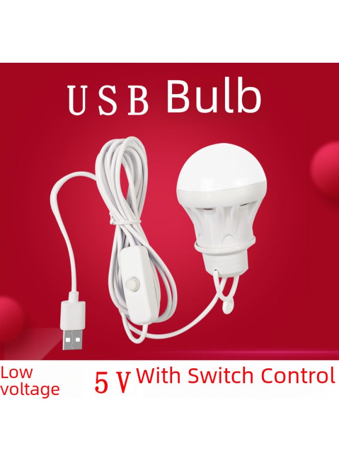 Generic - 5v Usb Led Bulb Light Portable Power Bank Street Stall Computer Use Low Voltage Outdoor Lighting Lantern-Color:Regular (1 M USB Line) (independent White Box Packaging) - Image 1