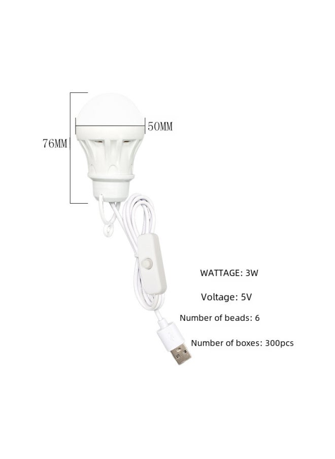 Generic - 5v Usb Led Bulb Light Portable Power Bank Street Stall Computer Use Low Voltage Outdoor Lighting Lantern-Color:Regular (1 M USB Line) (independent White Box Packaging) - Image 1