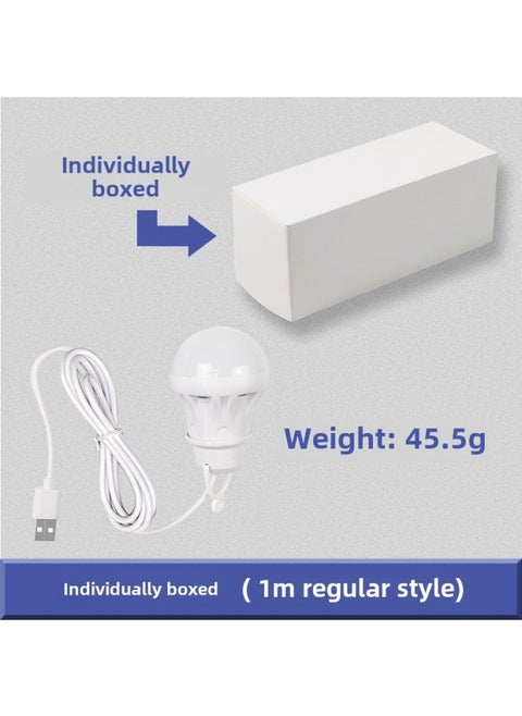 5v Usb Led Bulb Light Portable Power Bank Street Stall Computer Use Low Voltage Outdoor Lighting Lantern-Color:Regular (1 M USB Line) (independent White Box Packaging)