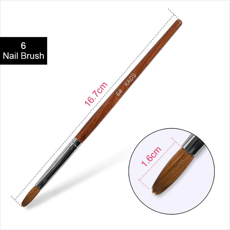 KADS Kolinsky Sable Acrylic Nail Art Brush Red Wood Pen Nail Brush for Nail Art Manicure Tool (8#) - Image 2