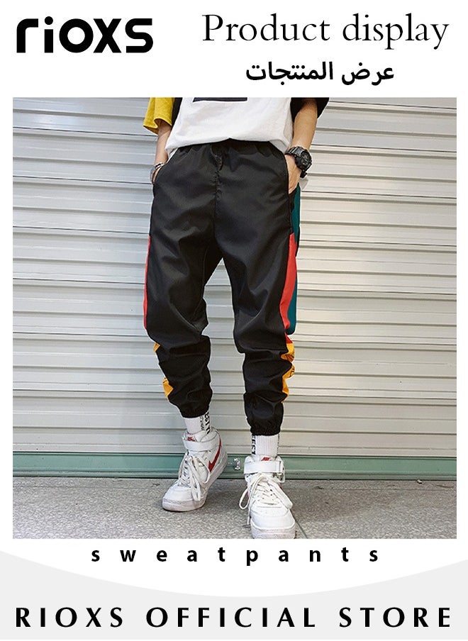 RIOXS Men's Classic Sports Sweatpants, Elastic Waist Drawstring Casual Trousers, Comfortable Lounge Jogger with Side Pockets and Ribbed Ankle Cuffs, Suitable for Leisure and Outdoor Activities  - Image 2
