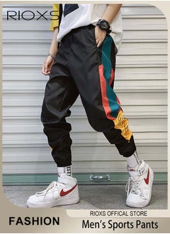 RIOXS Men's Classic Sports Sweatpants, Elastic Waist Drawstring Casual Trousers, Comfortable Lounge Jogger with Side Pockets and Ribbed Ankle Cuffs, Suitable for Leisure and Outdoor Activities  - Image 1