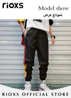 RIOXS Men's Classic Sports Sweatpants, Elastic Waist Drawstring Casual Trousers, Comfortable Lounge Jogger with Side Pockets and Ribbed Ankle Cuffs, Suitable for Leisure and Outdoor Activities  - Image 3