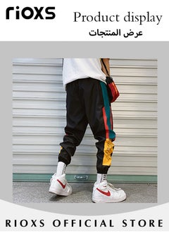 RIOXS Men's Classic Sports Sweatpants, Elastic Waist Drawstring Casual Trousers, Comfortable Lounge Jogger with Side Pockets and Ribbed Ankle Cuffs, Suitable for Leisure and Outdoor Activities  - Image 5