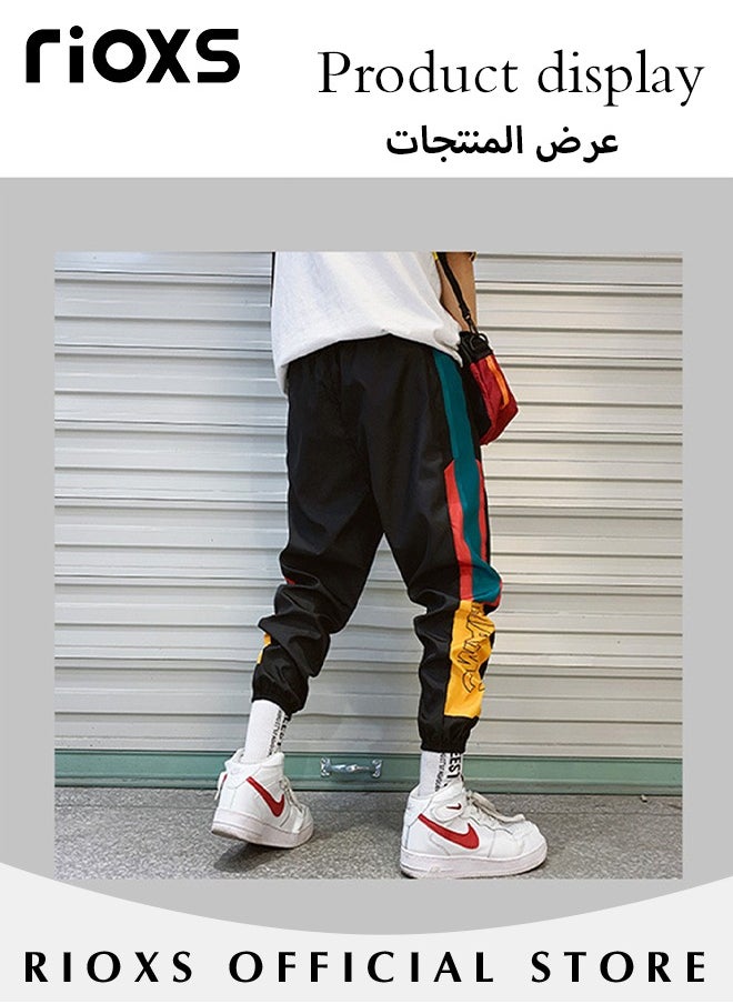 RIOXS Men's Classic Sports Sweatpants, Elastic Waist Drawstring Casual Trousers, Comfortable Lounge Jogger with Side Pockets and Ribbed Ankle Cuffs, Suitable for Leisure and Outdoor Activities  - Image 5