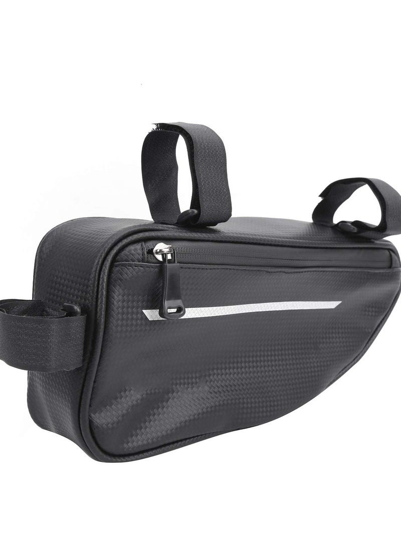 GGOOT Bike Frame Bag, Waterproof Bicyle Bag Bike Triangle Frame Bag Front Tube Bag Bike Storage Bag Cell Phone Holder Bag Cycling Accessories Black - Image 1