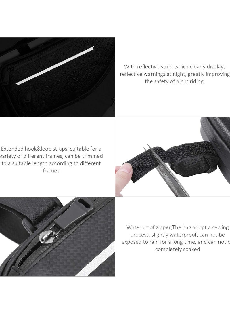 GGOOT Bike Frame Bag, Waterproof Bicyle Bag Bike Triangle Frame Bag Front Tube Bag Bike Storage Bag Cell Phone Holder Bag Cycling Accessories Black - Image 5