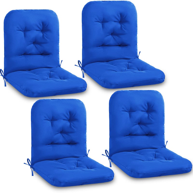 Chunful Chunful Tufted Back Chair Cushion Indoor Outdoor Weather Resistant Swivel Rocker Patio Chair Cushions for Outdoor FurnitureRoyal Blue4 Pack 