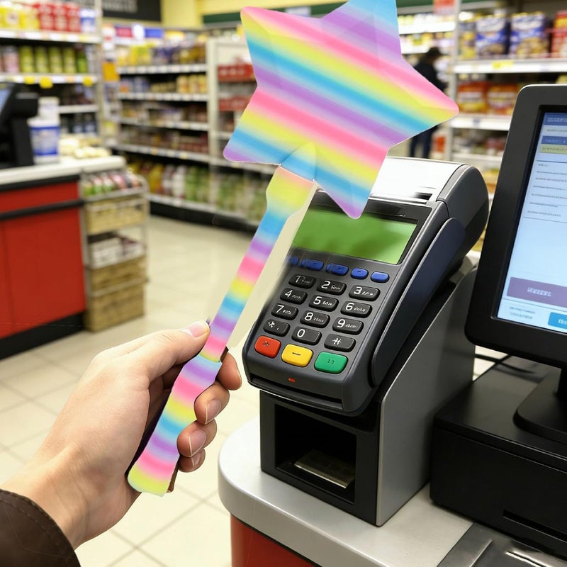 3D Printed Credit Card Wand Tap to Pay Payment Wand with Secure Card Slot for Kids Adults Shopping Gift - Image 2