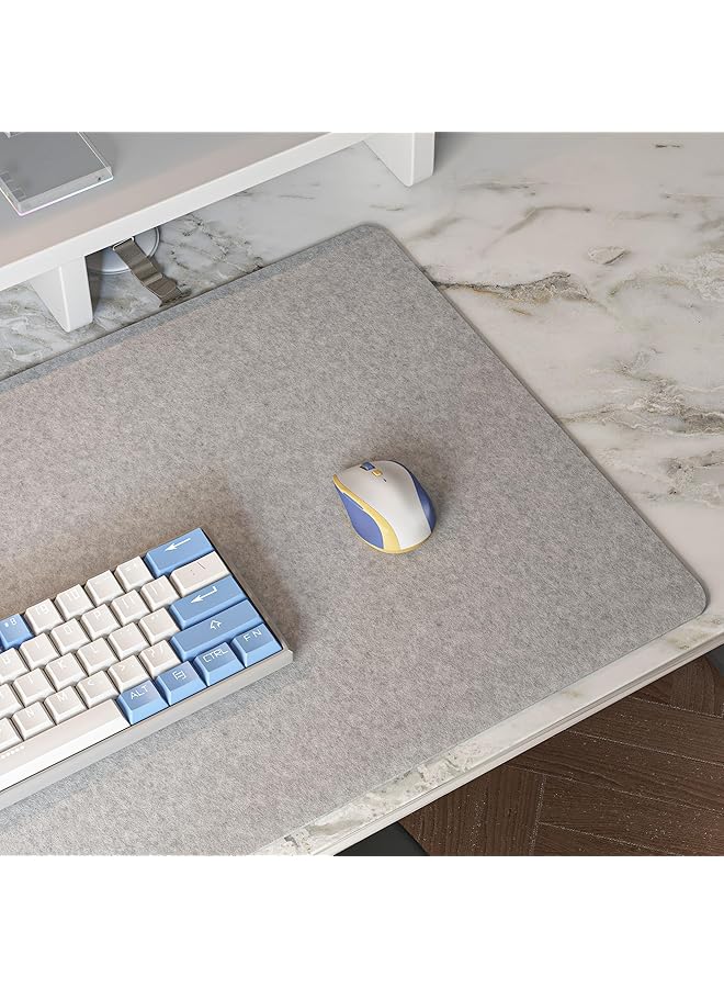 إيروريكس وسادة مكتب من اللباد غير قابلة للانزلاق مقاس 100 × 40 سم، وسادة ماوس كبيرة جدًا من اللباد باللون الرمادي الفاتح… - Image 4