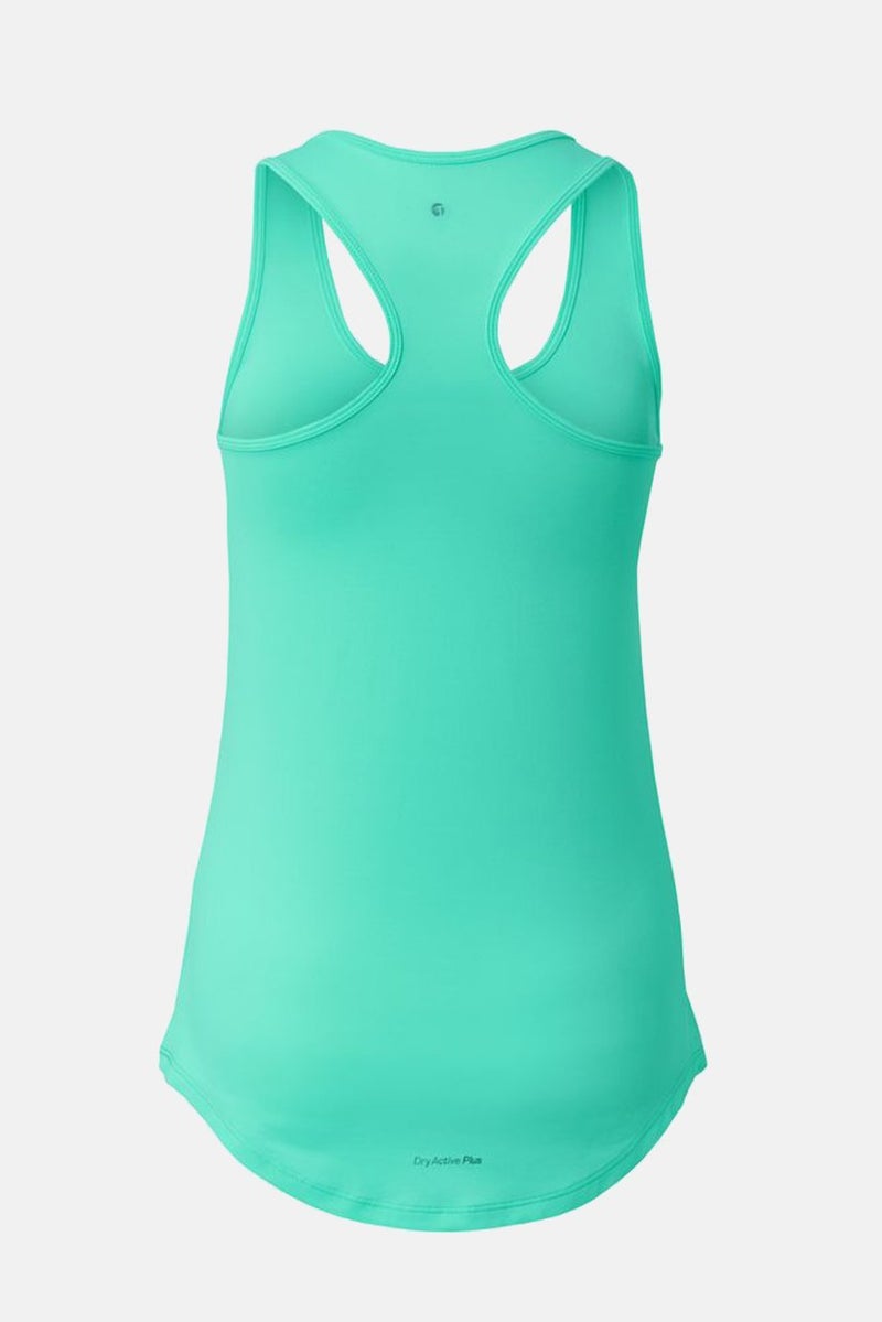 Tchibo بلوزة نسائية بأكمام بدون أكمام من قطعتين، عنق دائري، أخضر ووردي - Image 4