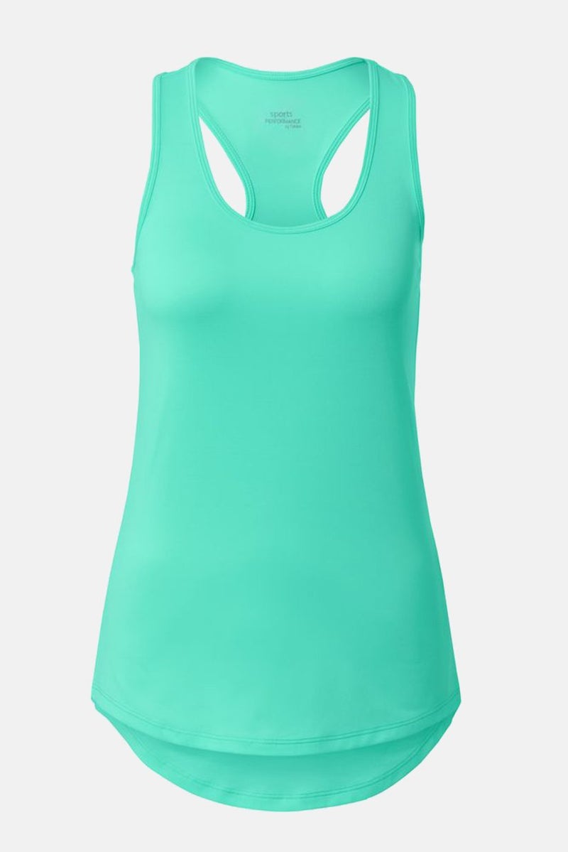 Tchibo بلوزة نسائية بأكمام بدون أكمام من قطعتين، عنق دائري، أخضر ووردي - Image 3