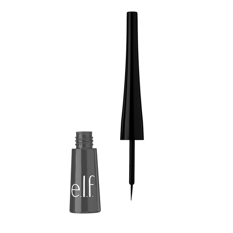 elf Liquid Eyeliner Highpigment Liquid Eyeliner With ExtraFine Brush Tip Easy Glide Smudgeproof Formula Charcoal