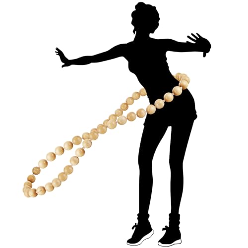 RR ROUND RICH DESIGN Wooden Hula Weighted Exercise Hoop for Fitness, The Soothing Sound of Wooden Balls: for Deep Relaxation and Stress Relief(Do Not Copy Patented Products) Natural - Image 1