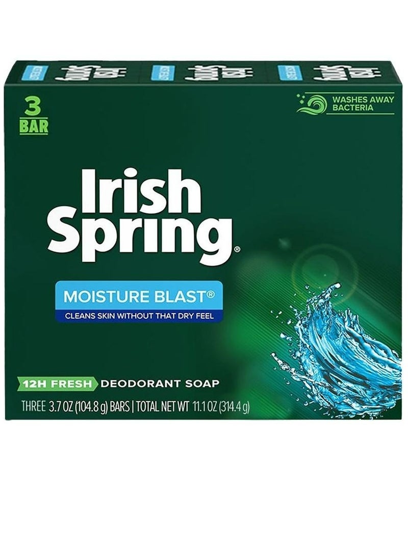 Irish Spring Soap Moisture Blast Cleans Skin Without That Dry Feel 3 Bar 
