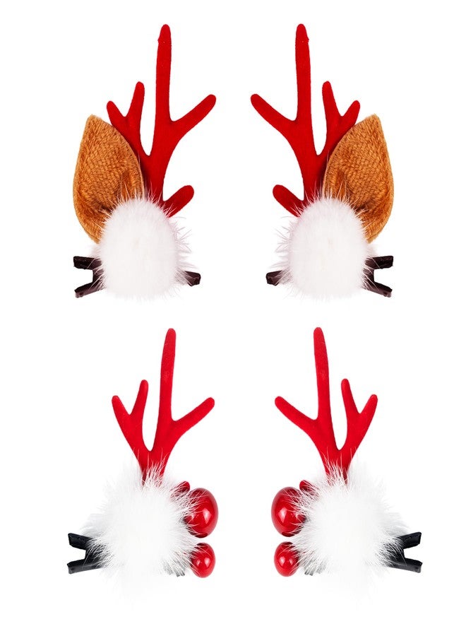 TOECWEGR Deer Antler Headbands Christmas Flower Branches Hair Clips Hoop Reindeer Antlers Headband Photo Shoot Forest Holiday Beauty Headdress - Image 2