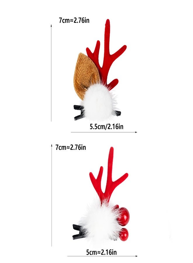 TOECWEGR Deer Antler Headbands Christmas Flower Branches Hair Clips Hoop Reindeer Antlers Headband Photo Shoot Forest Holiday Beauty Headdress - Image 4