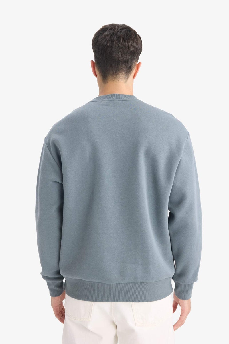 DeFacto Relax Fit Crew Neck Thick Basic Sweatshirt - Image 4