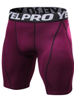 Men Quick Dry Breathable Elastic Shorts Burgundy