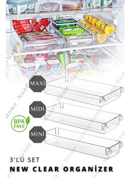 Boz House Set of 3 New Clear Refrigerator & Cabinet Organizer  - Image 1