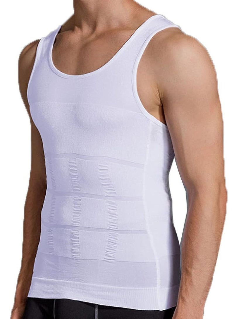 Tight Shapewear Vest For Men High Compression Shirt Sleeveless Tummy Control Vest Scoop Neck Waist Slimming - Image 1