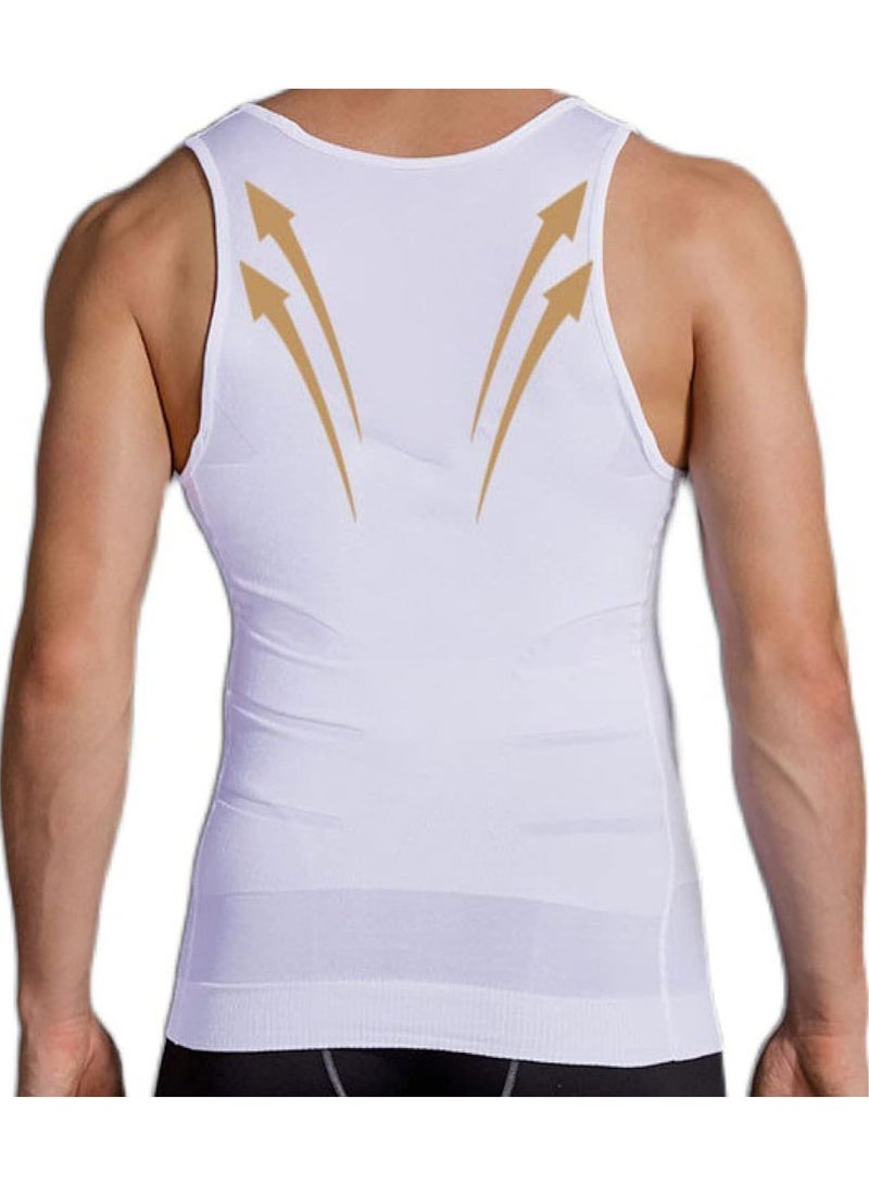 Tight Shapewear Vest For Men High Compression Shirt Sleeveless Tummy Control Vest Scoop Neck Waist Slimming - Image 3