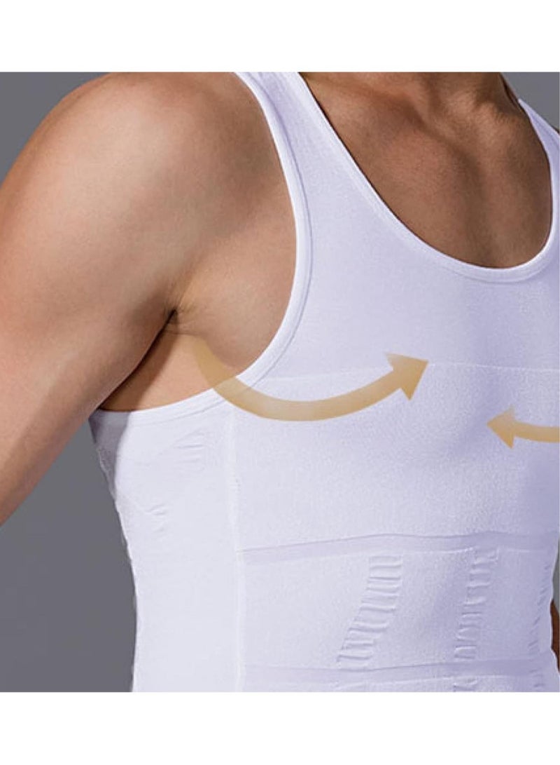 Tight Shapewear Vest For Men High Compression Shirt Sleeveless Tummy Control Vest Scoop Neck Waist Slimming - Image 4