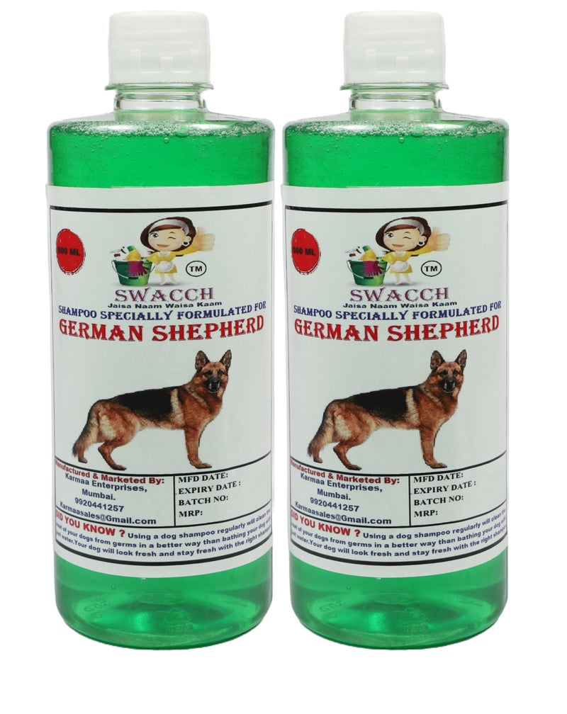 Swacch Shampoo Specially Formulated for German Shepherd (500ML) (Pack of 2) Neem Alovera - Image 1
