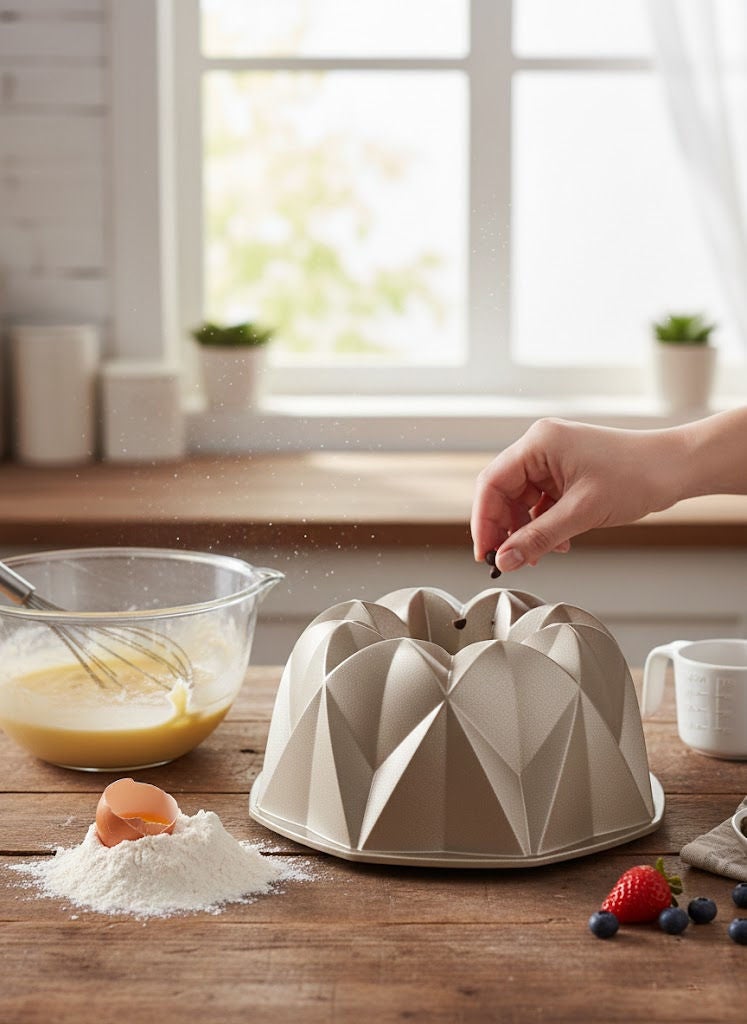 PROCILA Aluminium Granite Non-Stick Spangle Mould Pan Beige 24cm - Image 1