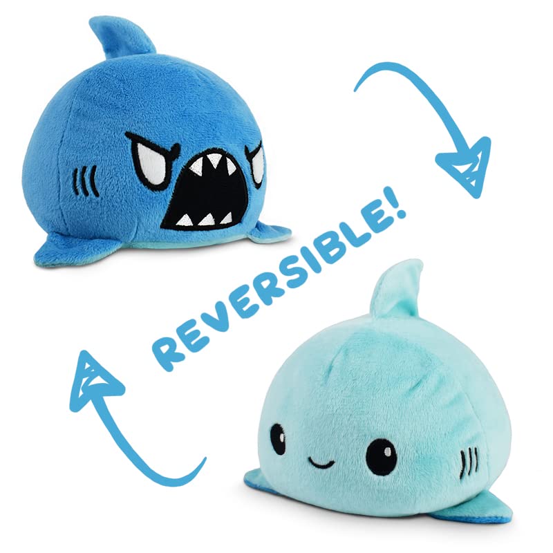 TeeTurtle - The Original Reversible Shark Plushie - Blue - Cute Sensory Fidget Stuffed Animals That Show Your Mood - Image 3