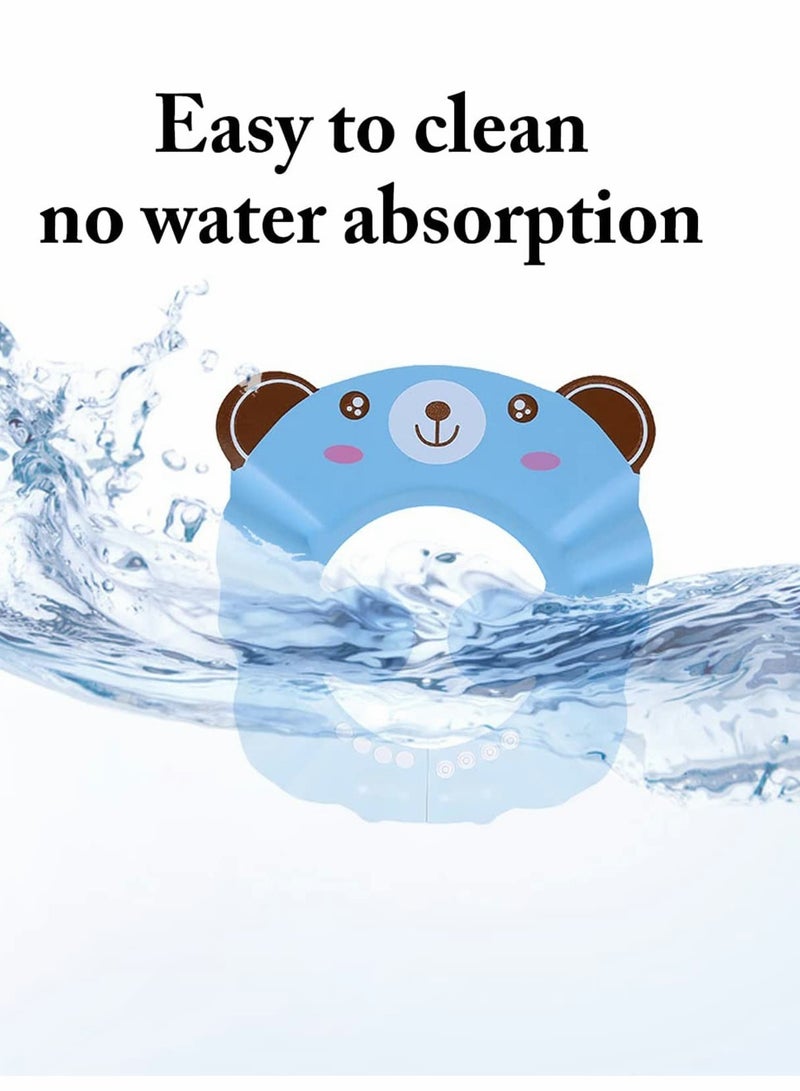 KASTWAVE Baby Shower Cap, Toddler Adjustable Shampoo Cap Cute Bear Bathing Hat Waterproof & Elastic Ring Hat for Baby Children - Image 4